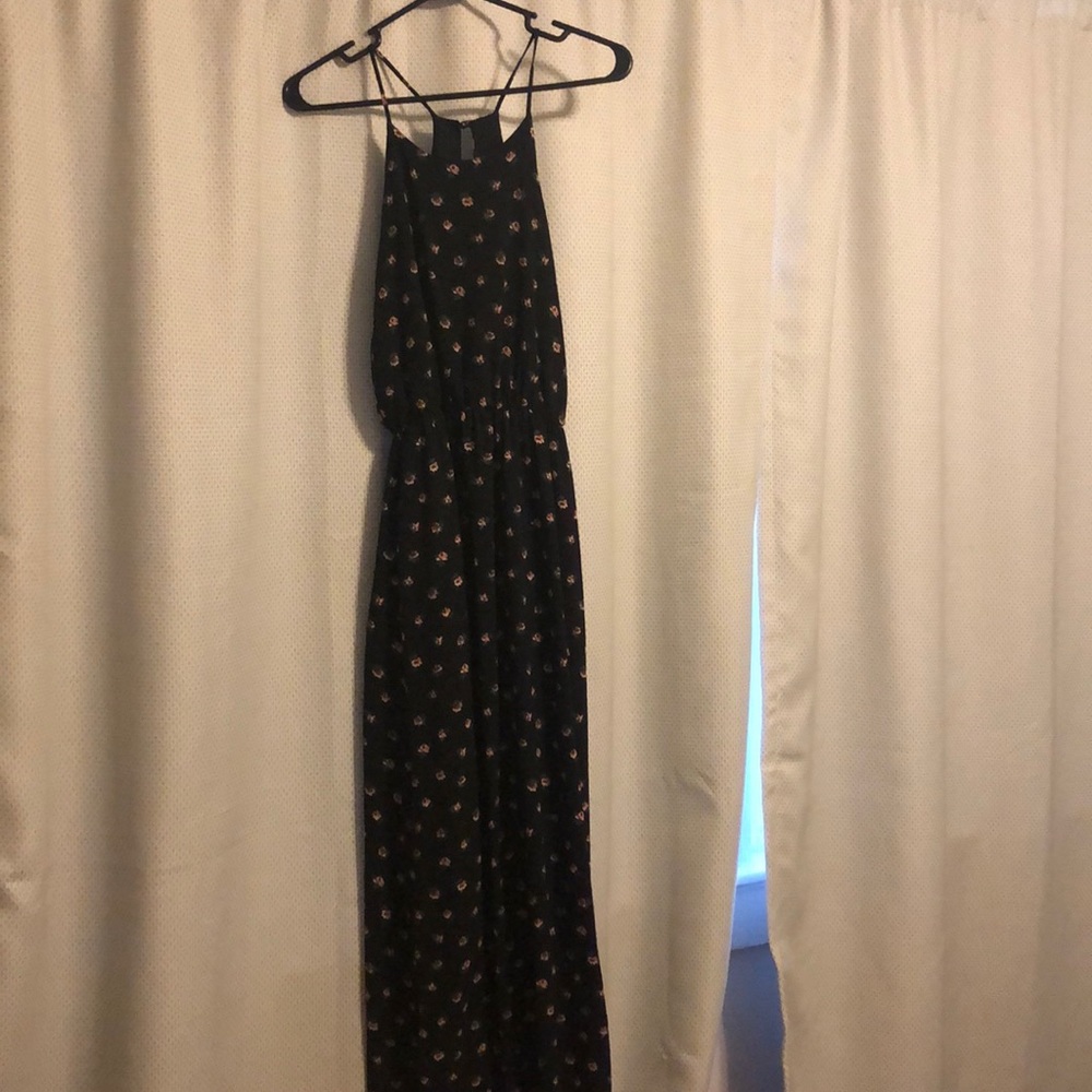 Black floral maxi dress